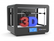 closeup of a black 3d printer (render)